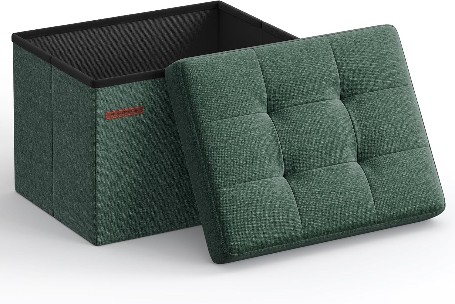 Mazie Collection Small Folding Storage Ottoman Foot Rest Stool 12.2 x 16.1 x