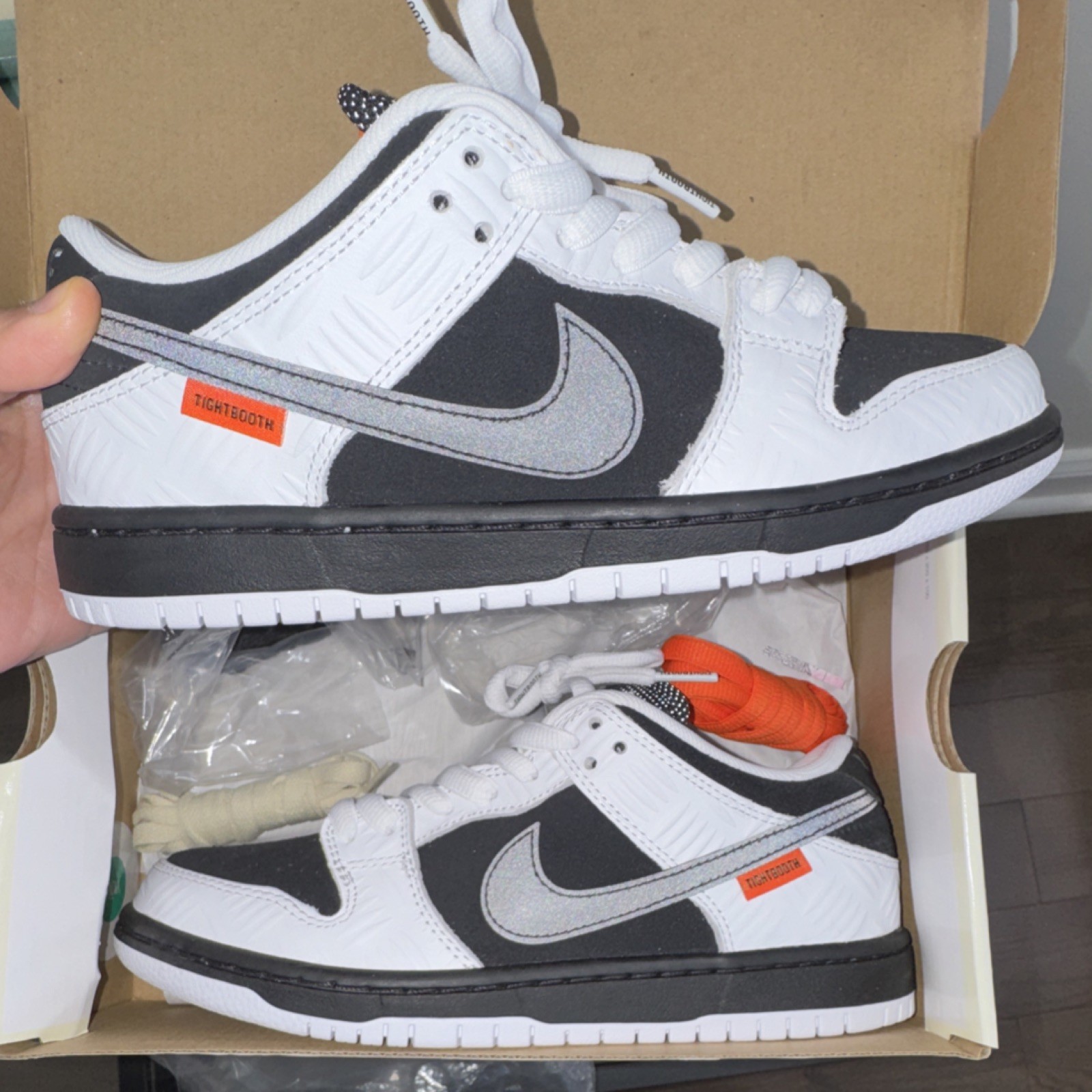 Nike SB Dunk Low Pro Tightbooth Black White Skateboarding Shoes