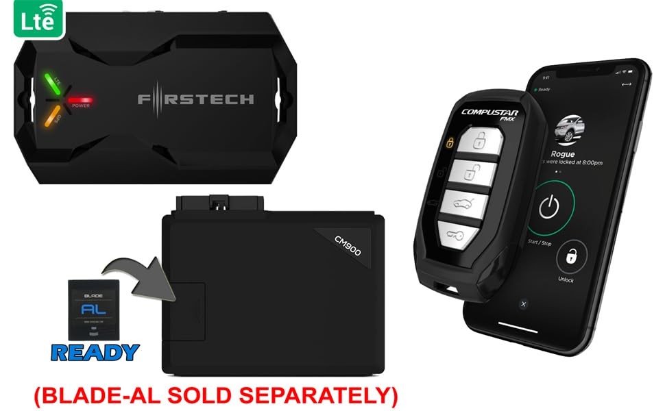 Compustar CSX4900-S 4-Button 2-Way, 3000' Remote Start System w/Drone X1LTE