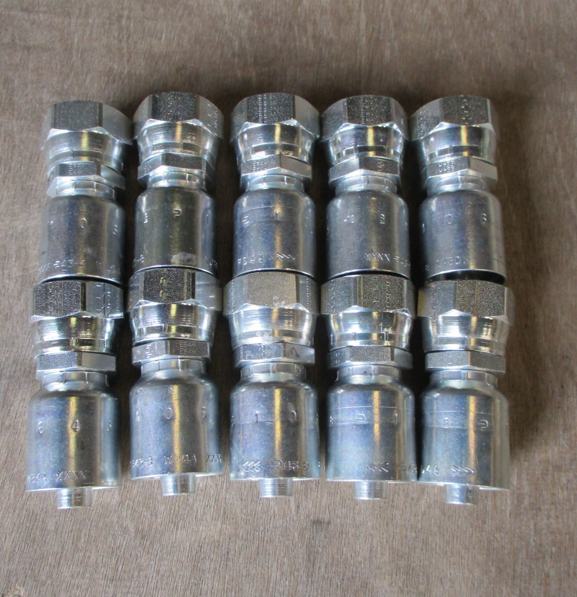 10 Pack Genuine Parker Hydraulic Hose Fittings 10643-12-8 FJIC STRAIGHT