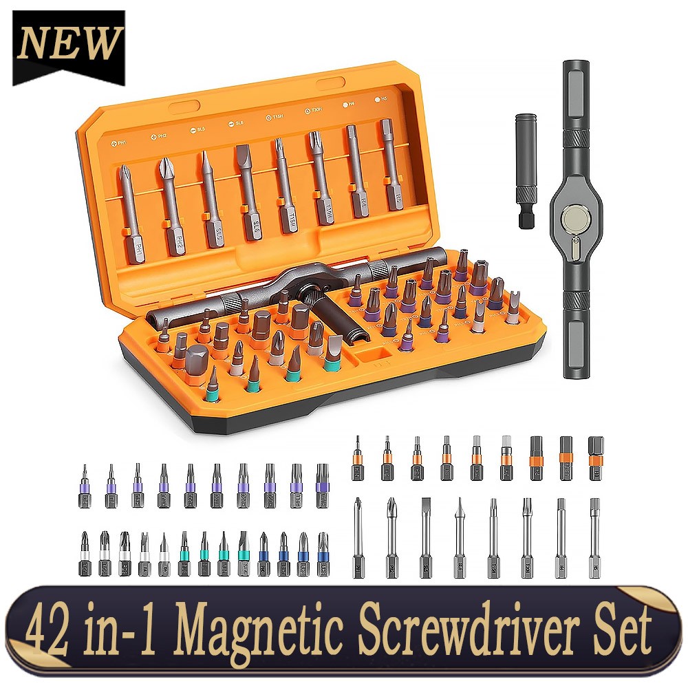 42 in-1 Magnetic Screwdriver Set DIY Ratchet Screwdriver Kit Multi Bit Magnetic