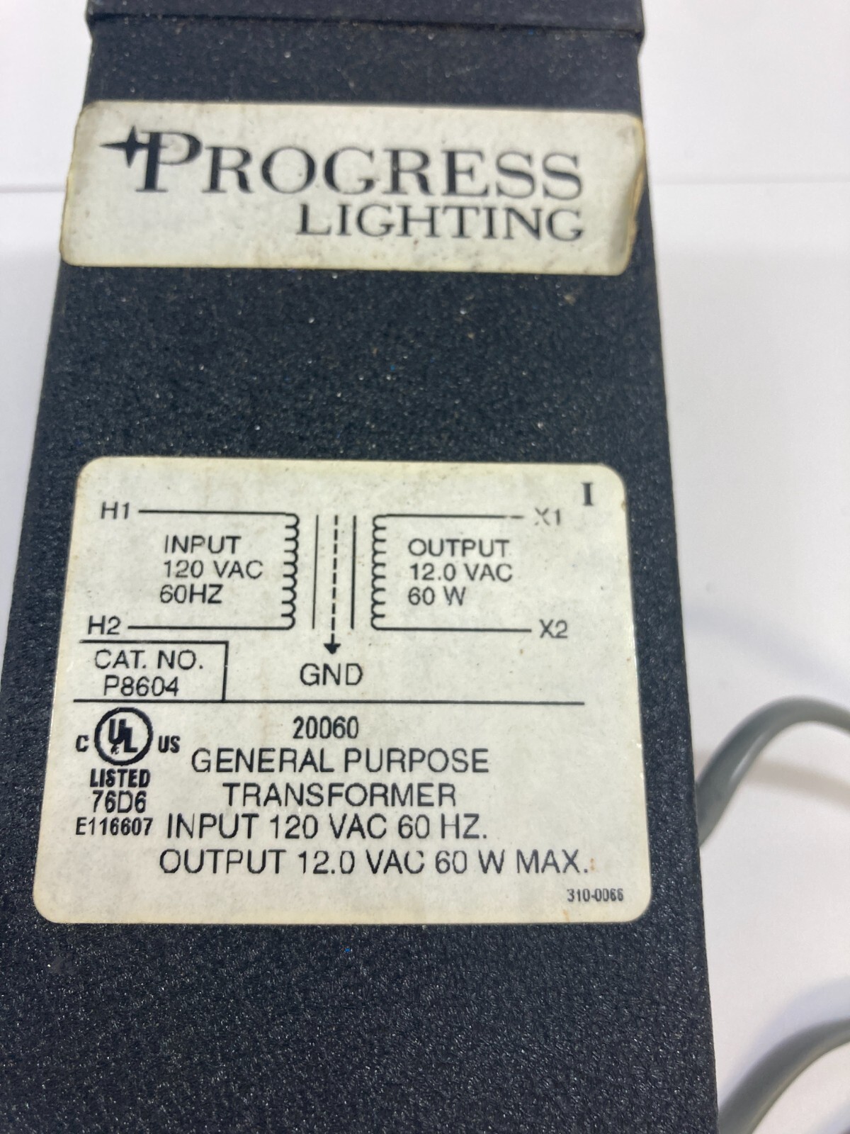 PROGRESS LIGHTING P8604 GENERAL PURPOSE TRANSFORMER