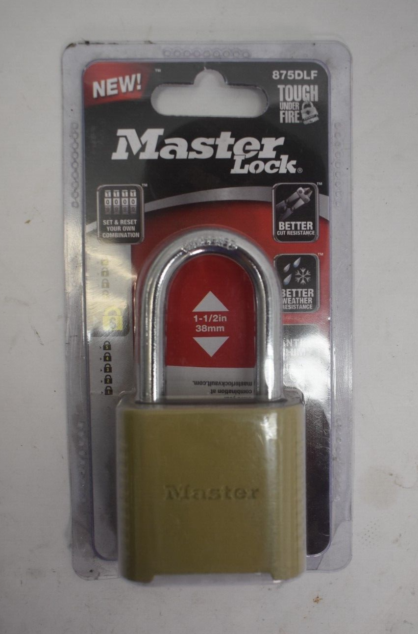 Master Lock Padlock Set & Reset Your Own 4 Digit Combination Lock 875DLF