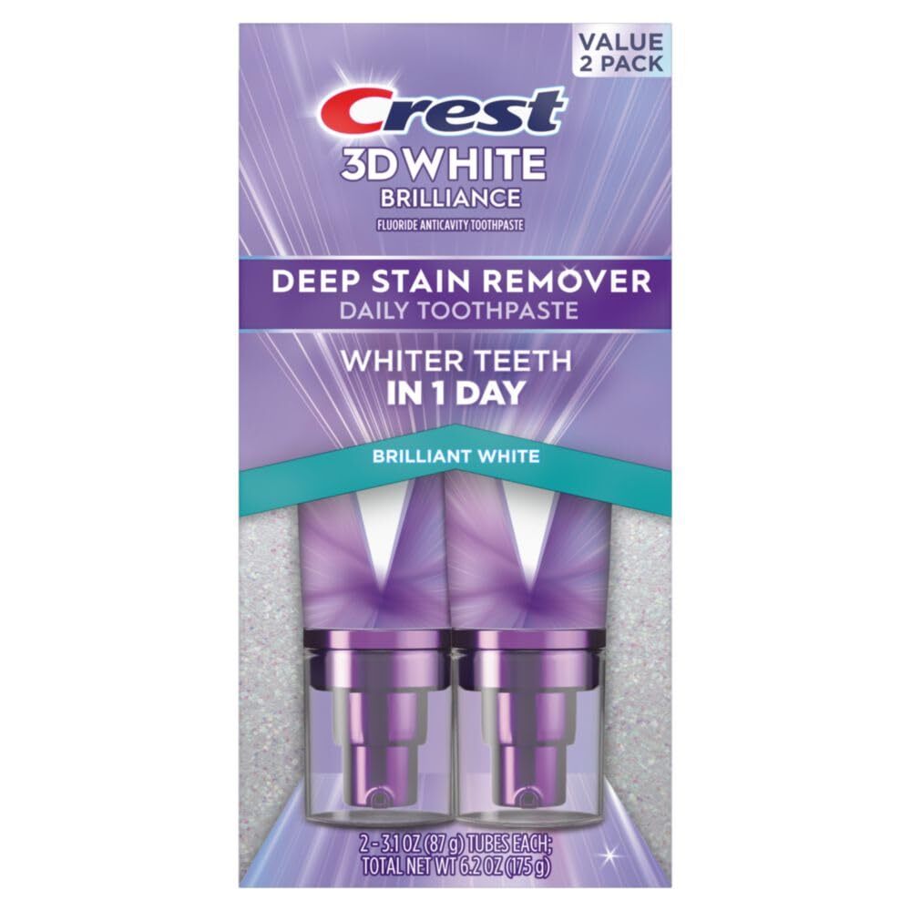 3Dwhite Brilliance Deep Stain Remover Brilliant White Toothpaste - 3.1Oz/2Pk