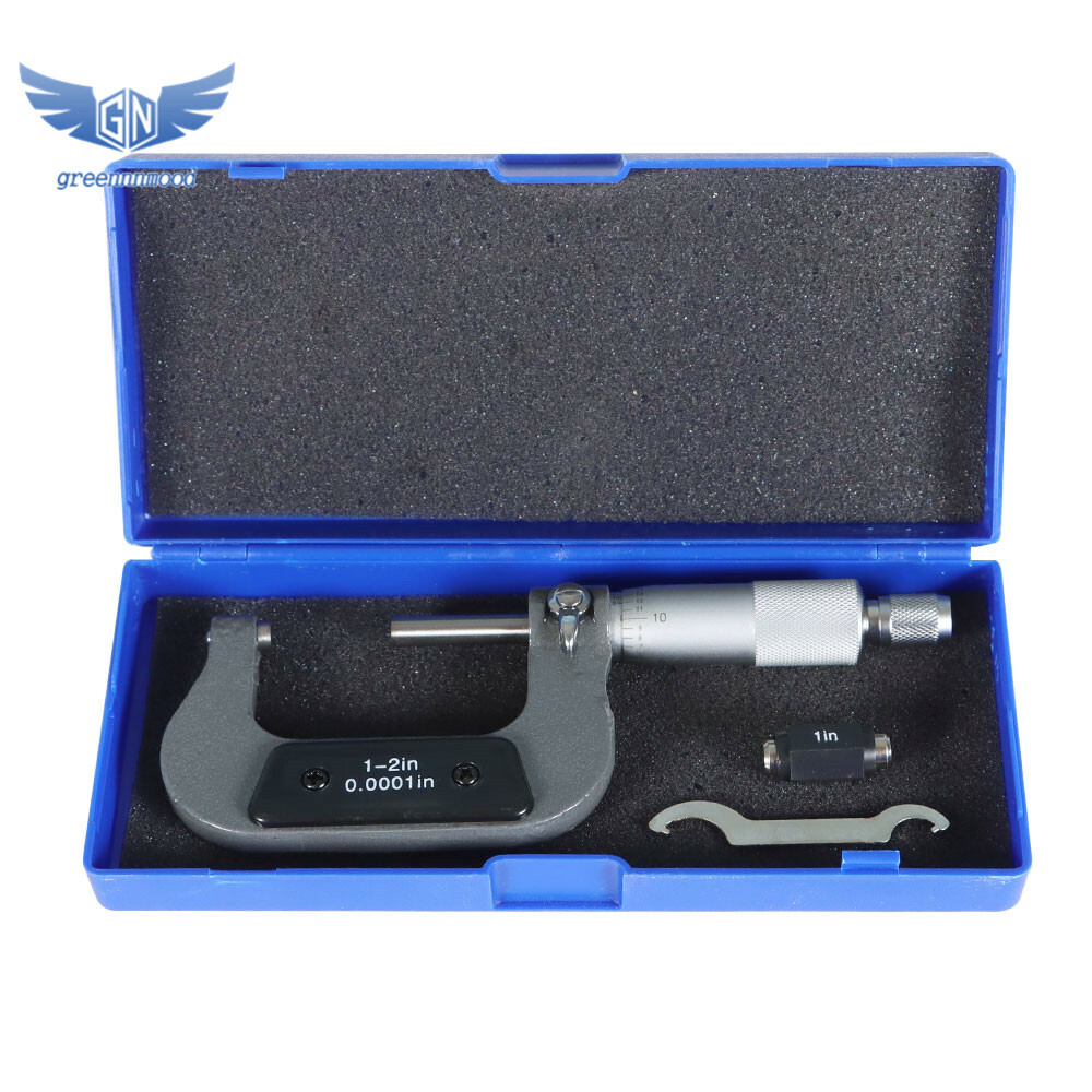 New 1-2" Precision Outside Micrometer 0.0001" Carbide Tipped