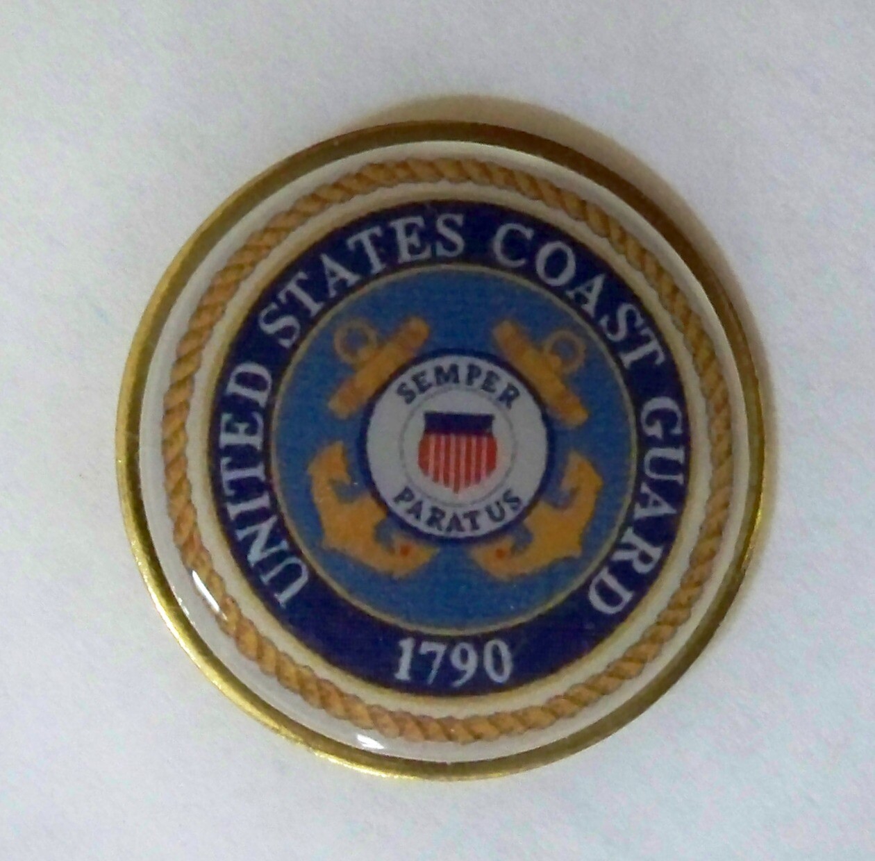 US Coast Guard lapel pin, proudly made in America