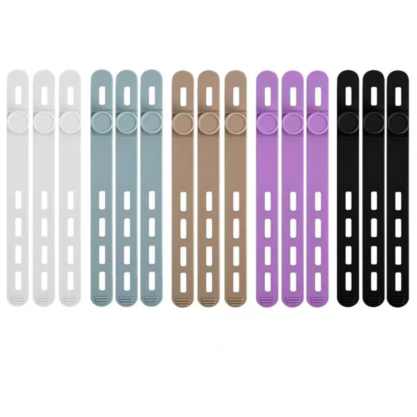 15 Pcs Cable Ties ，Silicone Ties, Reusable Cord 15 Organizer