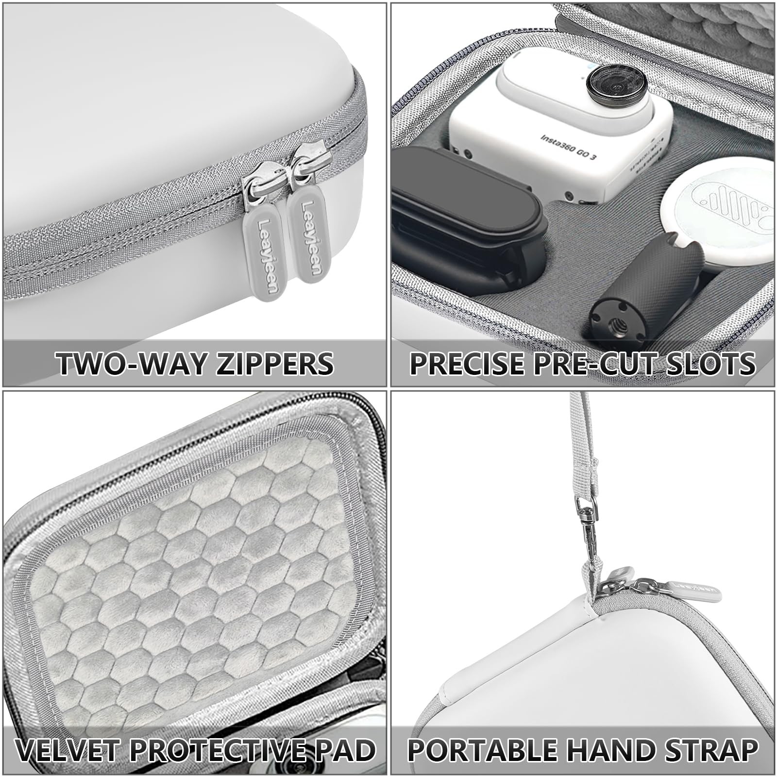 White Protective Carrying Case for Insta360 GO 3S GO 3 Action Camera