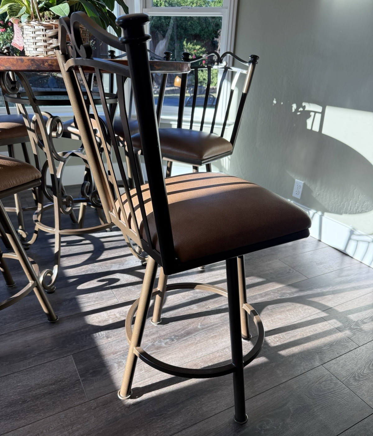 Bar chairs, pub style.
