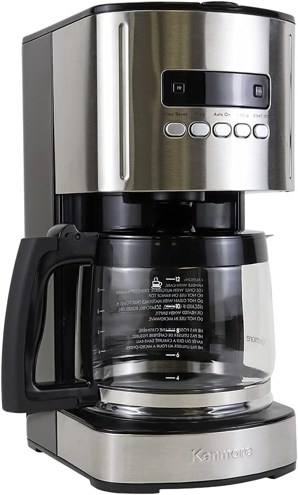 Drip Coffee Maker - 12 Cup Programmable Cafe Machine With Glass Pot