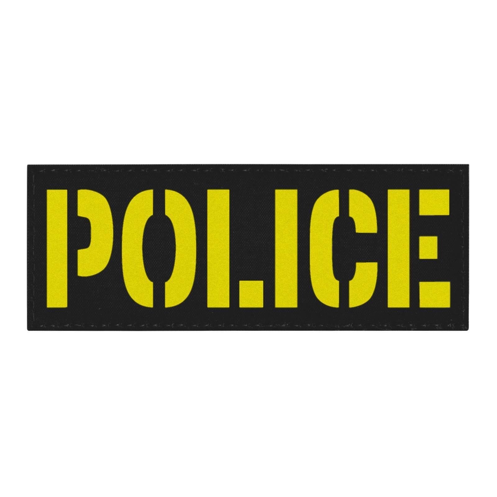 police black 3x8 reflective gold plate carrier vest tactical body armor patch