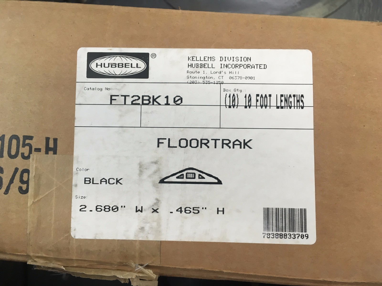 Hubbell FT2BK10 Floortrak 2.680" W x .465' H LOT OF 10
