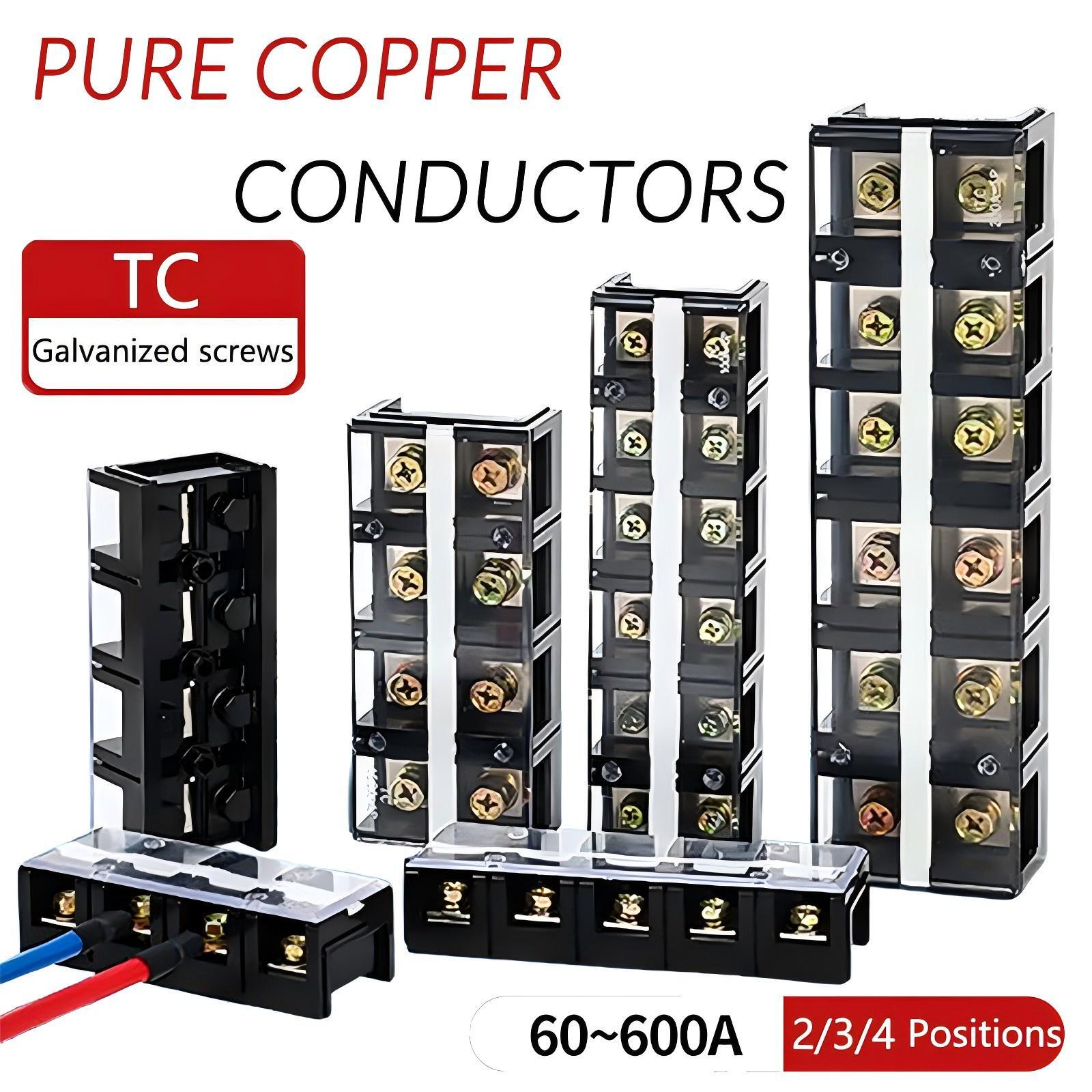 Dual Row Covered Electric Barrier Screw Strip Terminal Block Positions 600V
