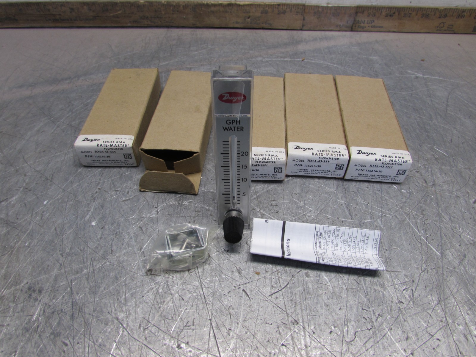 Lot of 5 New! Dwyer RMA-43-SSV ,RATE-MASTER Flow Meters, 0-20gpm, MAKE OFFER!