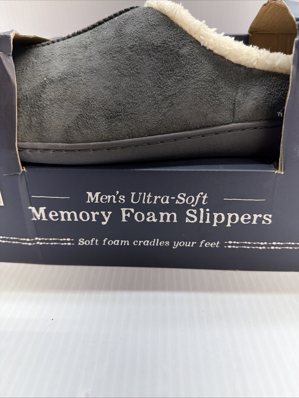 Loft Living Men's Ultra Soft Memory Foam Insulated Slippers XXL Gray