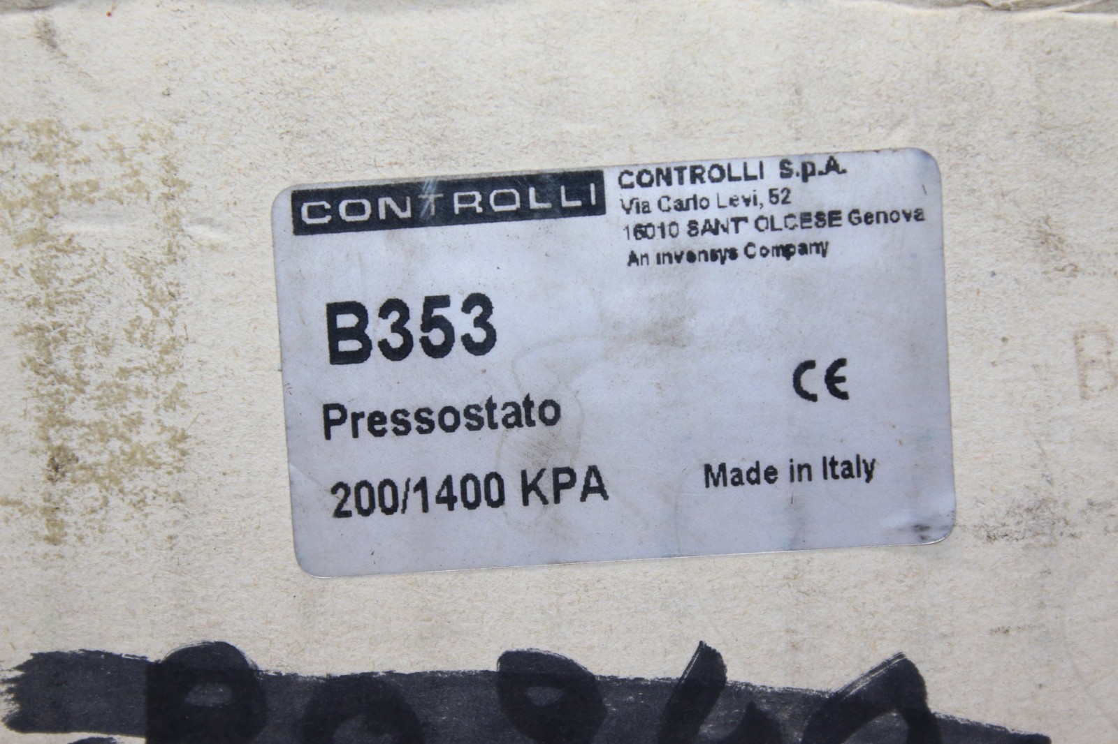 CONTROLLI B353 PRESSURE SWITCH