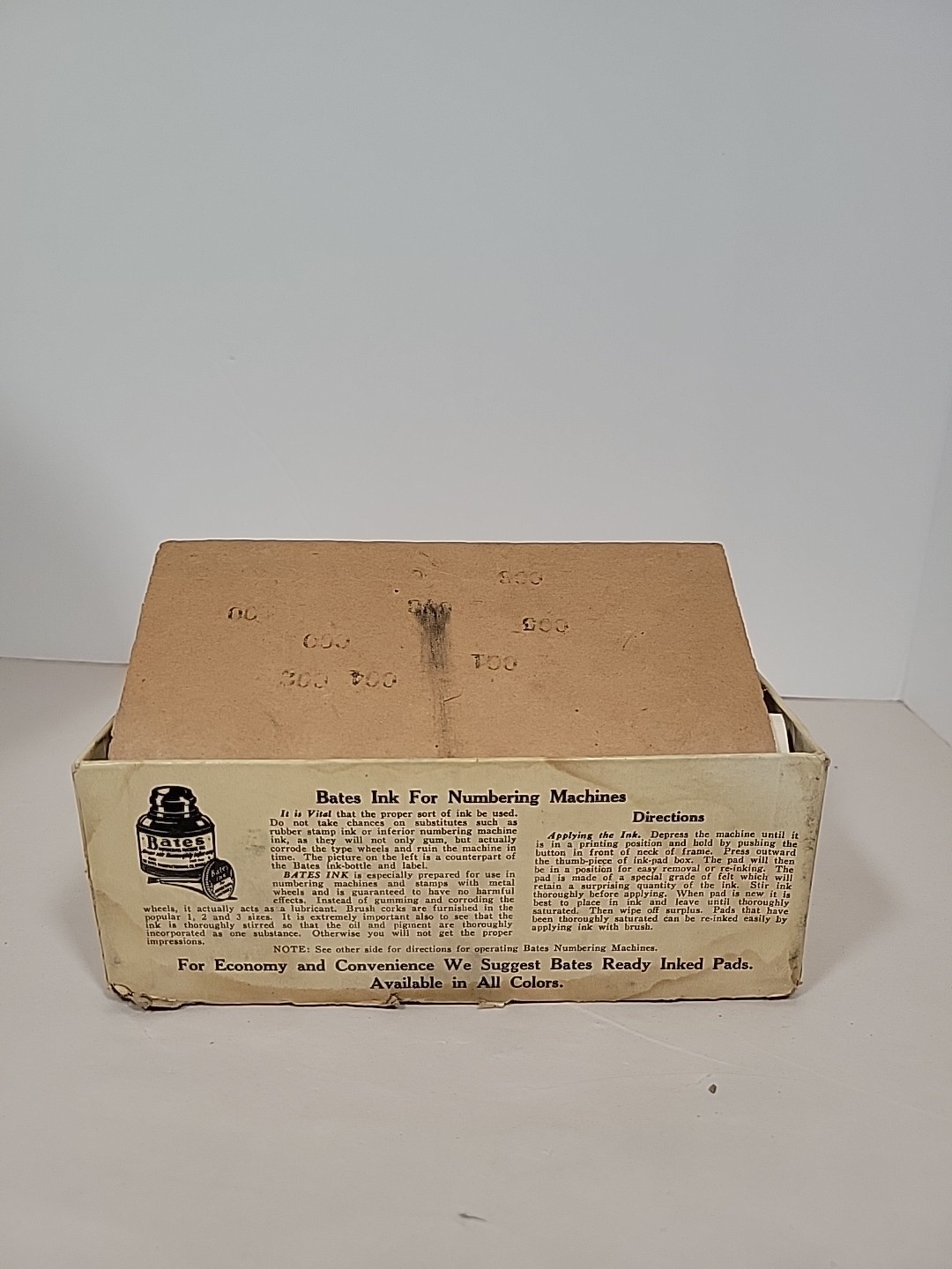Vintage Bates Manufacturing Co/Bates Numbering Machine 6 E W/box