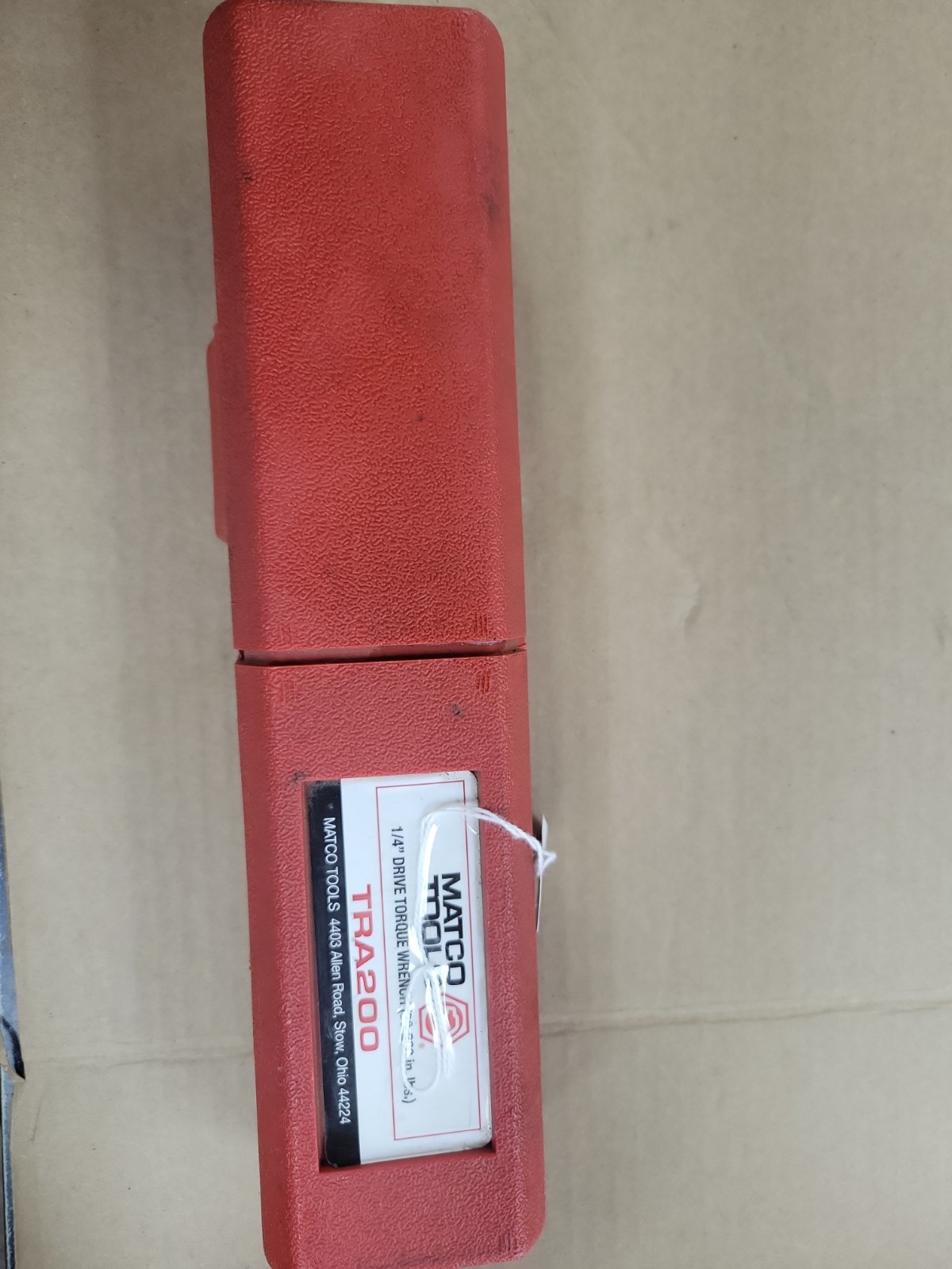 Matco Tools TRA200F 1/4" Drive 30-200 Inch‑Lb Torque Wrench W/ Flex Head EXC HTF