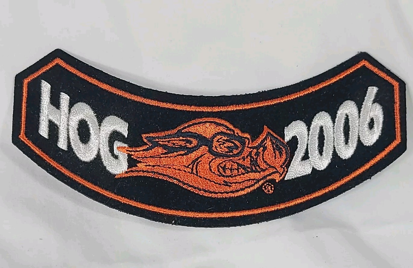 2006 Harley Owners Group Patch Orange Wild Boar Goggles Logo HOG Harley Davidson