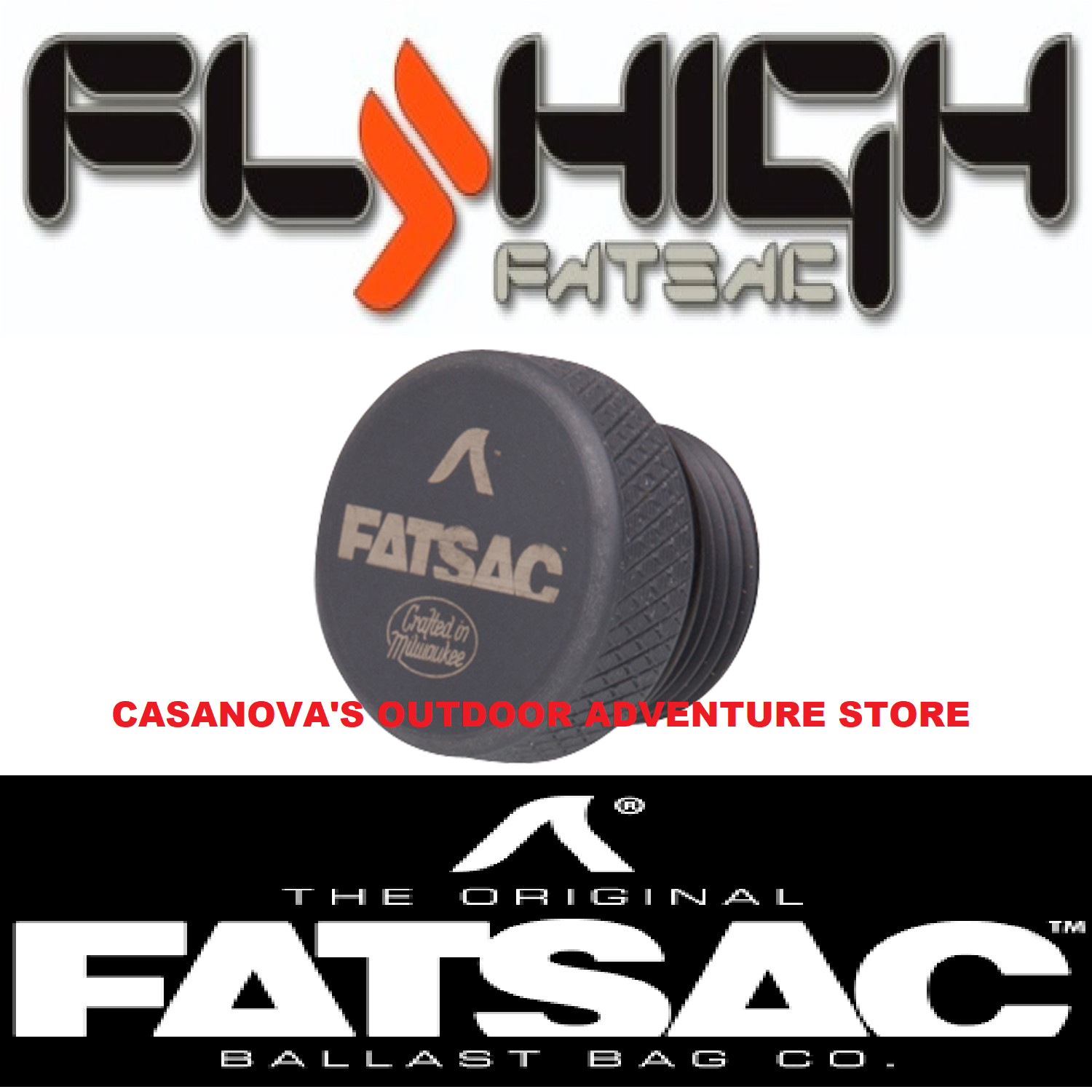 FATSAC W731 WALLY PLUG QUICK CONNECT VALVE THREADS FLY HIGH BALLAST BAG FITTING!