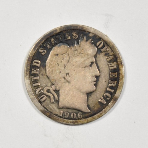 1906-S BARBER DIME ~ SOLID VG/FINE!
