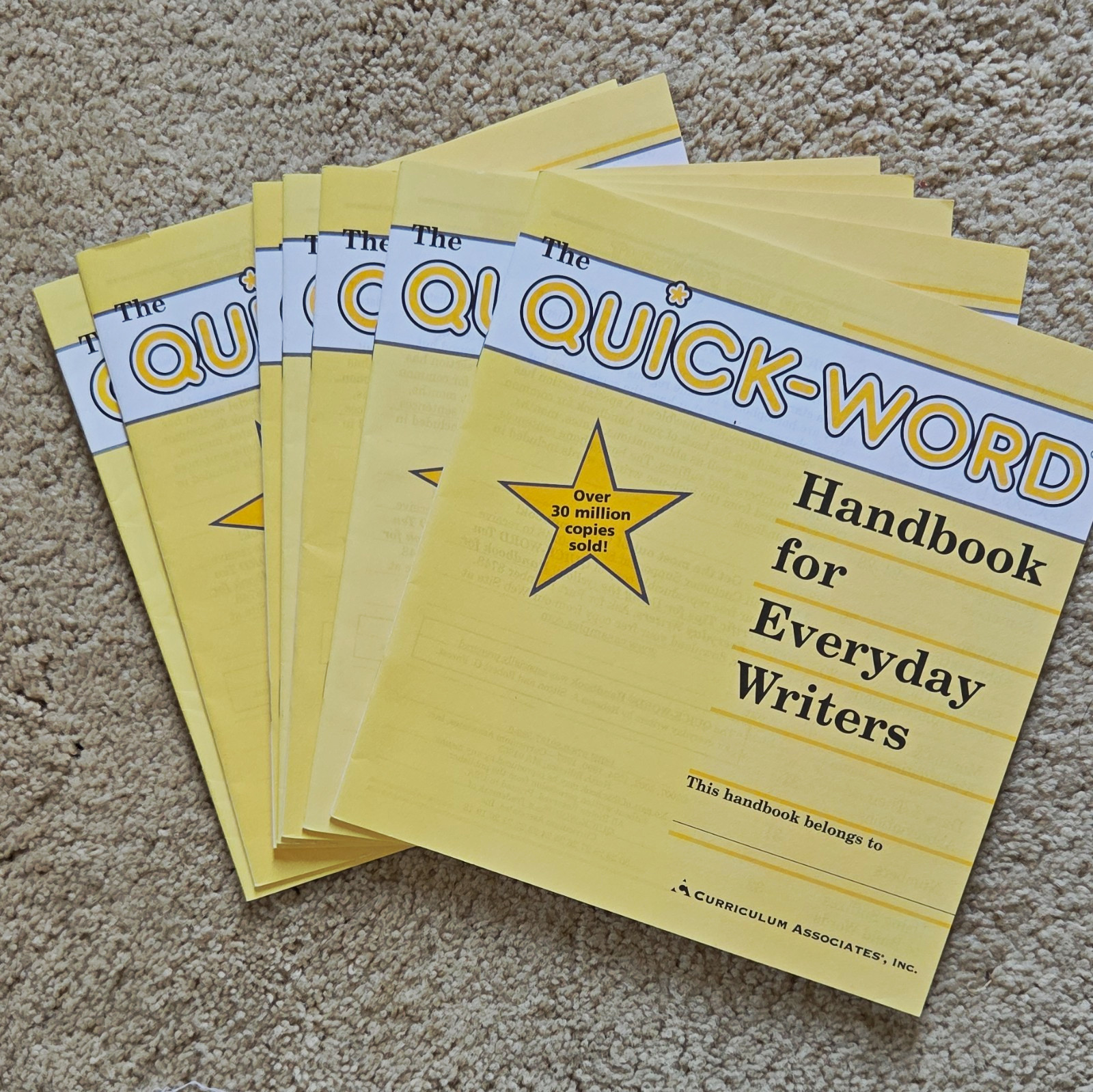 Curriculum Associates Quick-Word Handbook Yellow Exercise Books