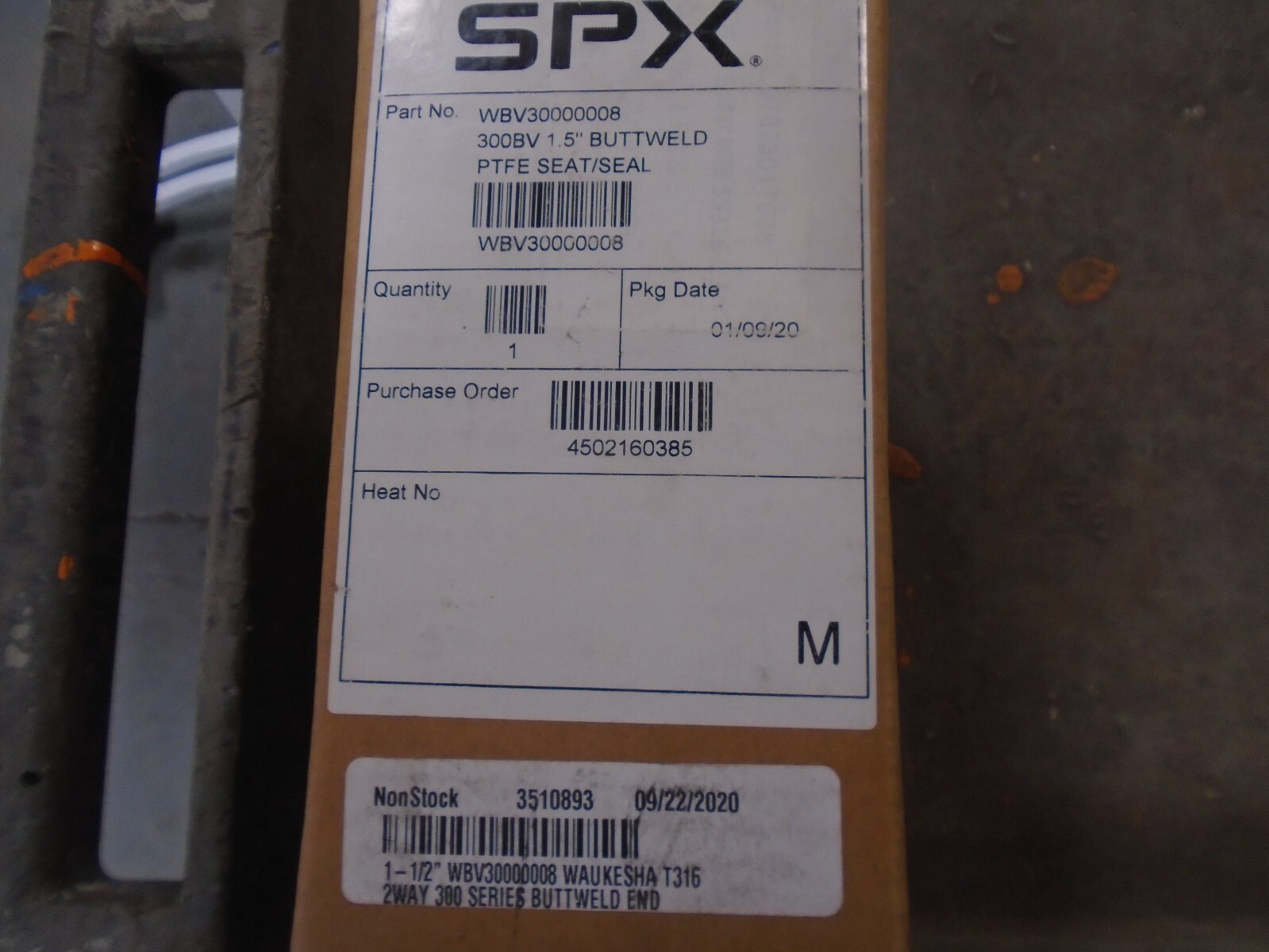 SPX BALL VALVE WBV30000008 1.5" BUTTWELD 3PC FULL BORE LOCKING HANDLE *NEW*