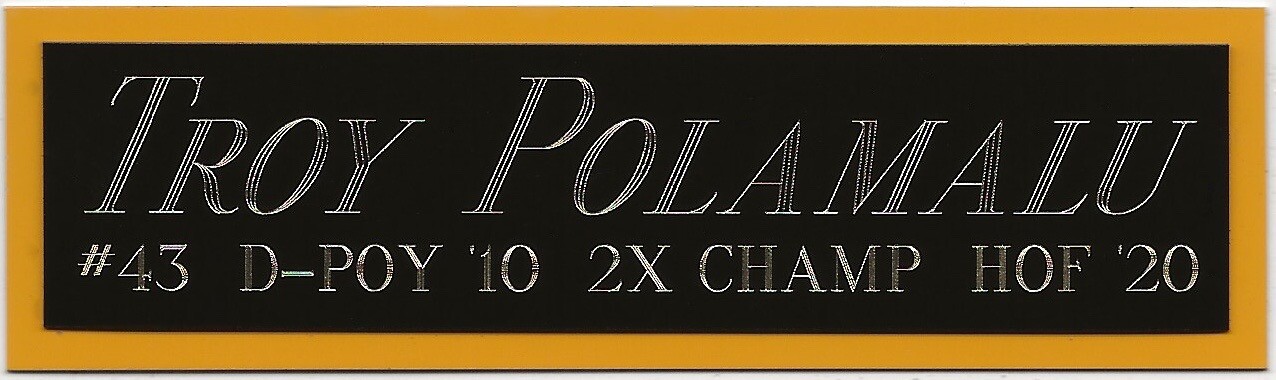 TROY POLAMALU STEELERS NAMEPLATE FOR AUTOGRAPHED Signed Football HELMET PHOTO