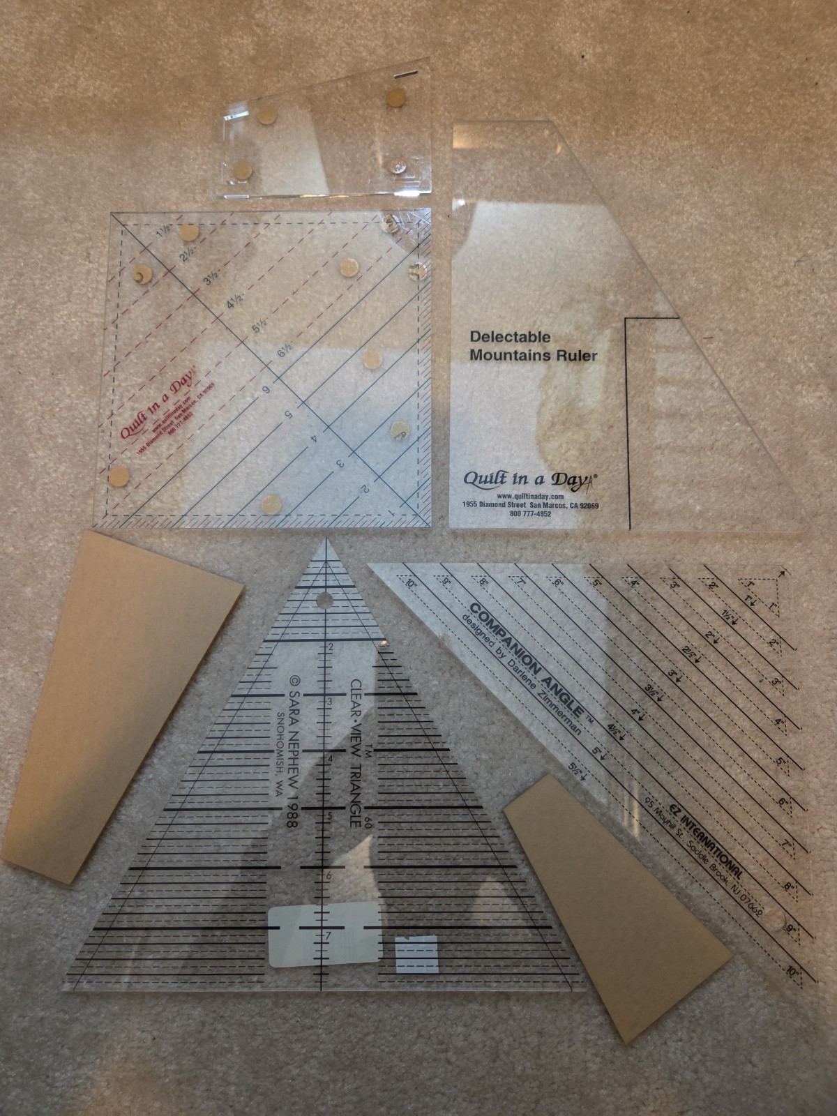 Quilting Templates 7 Peice