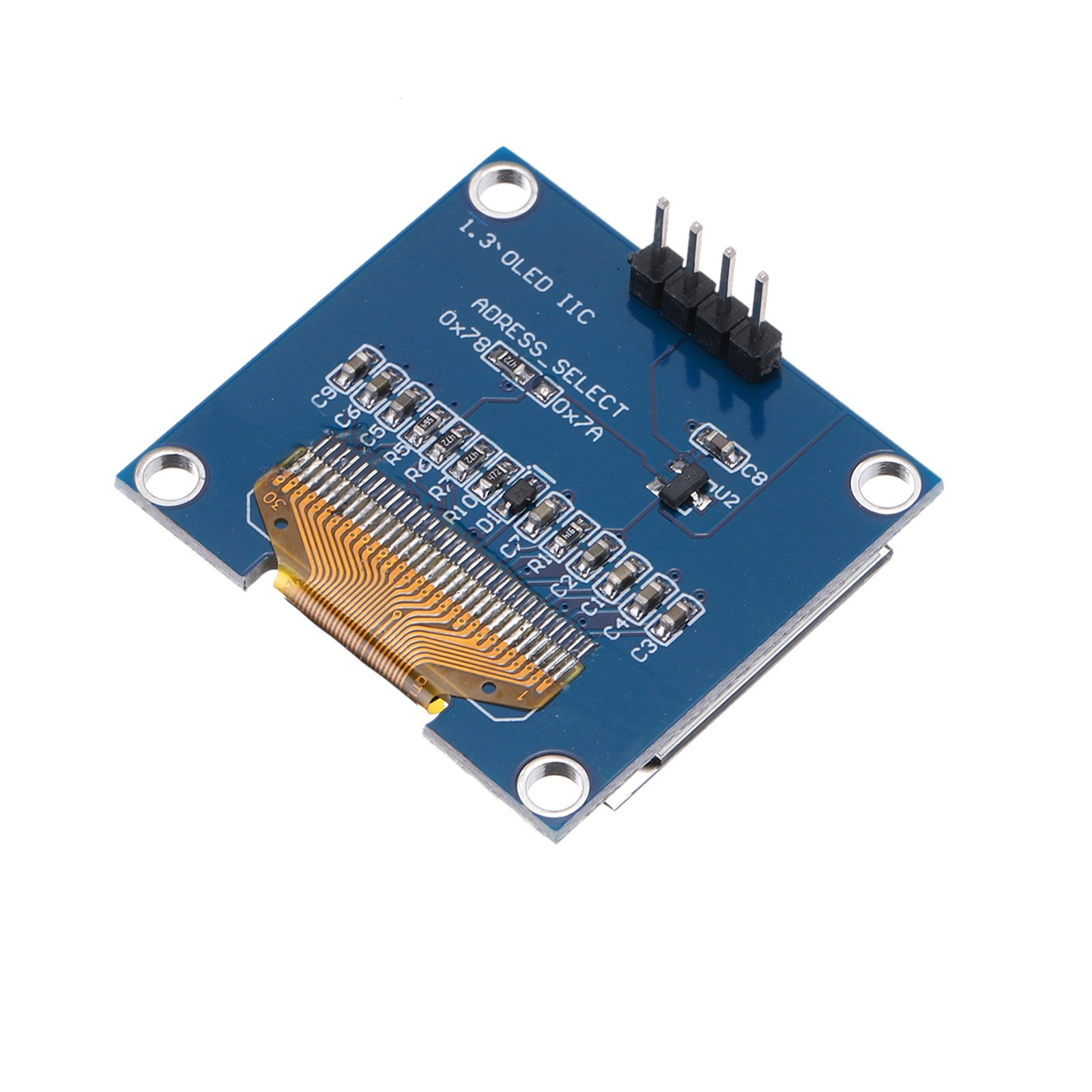 1.3inch OLED LCD Screen Module with 4 Pins Blue Display Color