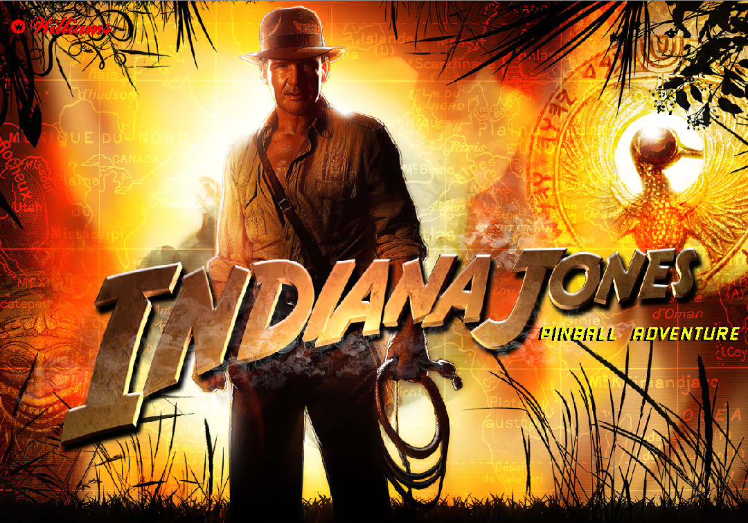Williams Indiana Jones Pinball Machine Translite Alternate Artwork #2