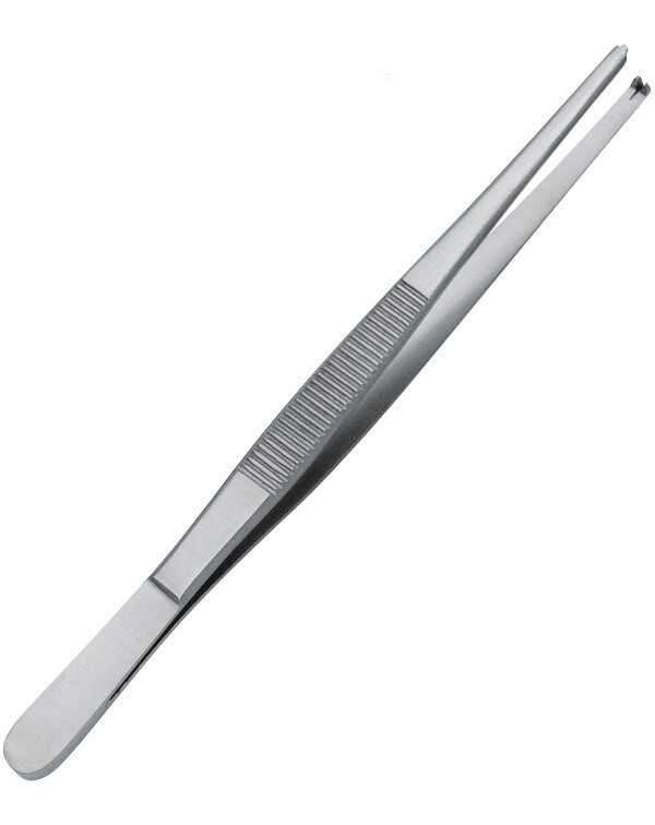 12 Tissue Forceps, Standard Pattern Straight Tips,1 x 2 Teeth, 8.0" Premium