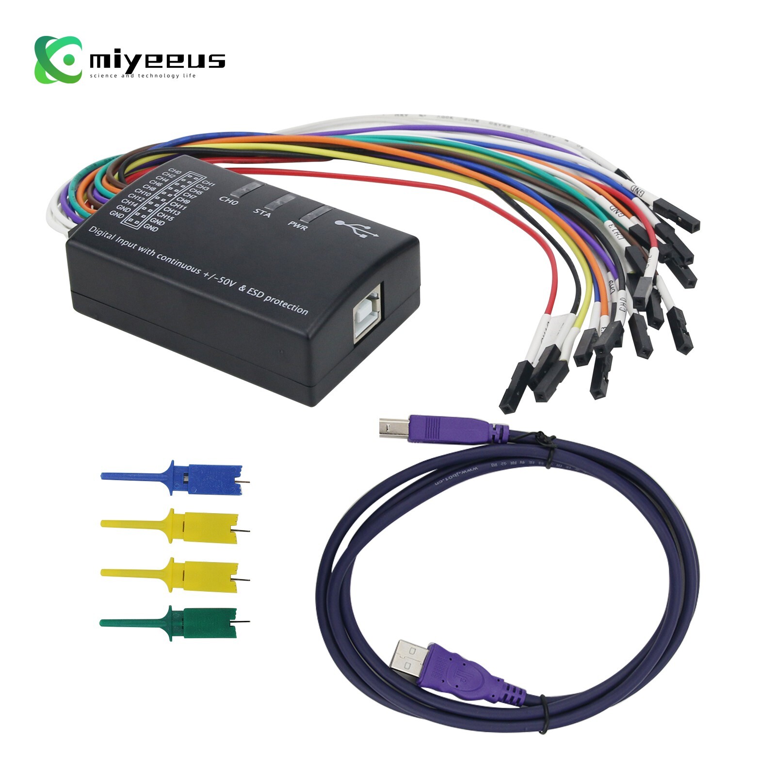 Mini 16 Logic Analyzer USB 100M Max Sample Rate 16CH Version 1.1.34 (US Stock)