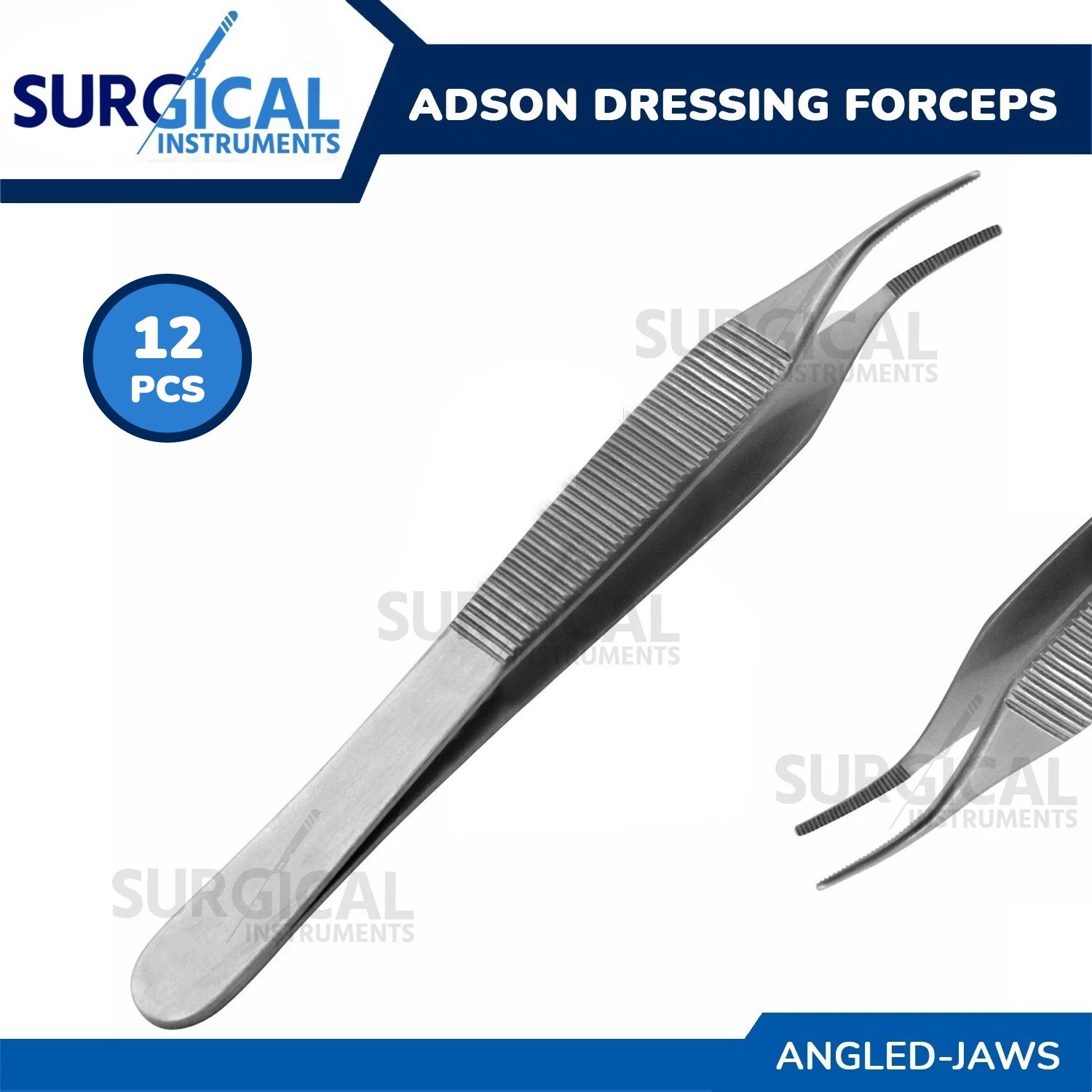12 Pcs Adson Dressing Forceps Delicate Angled Surgical Plastic German Gr