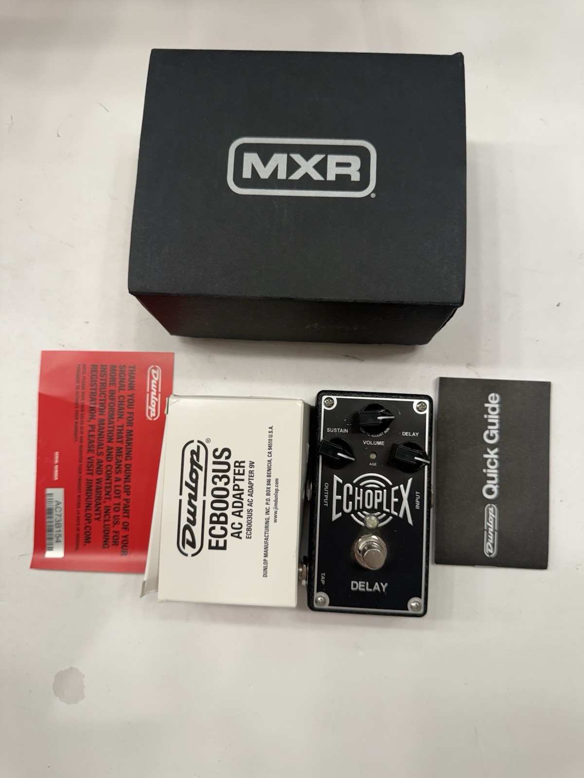 Dunlop MXR EP-103 Echoplex Delay Echo Plex Guitar Effect Pedal + Box & PSU