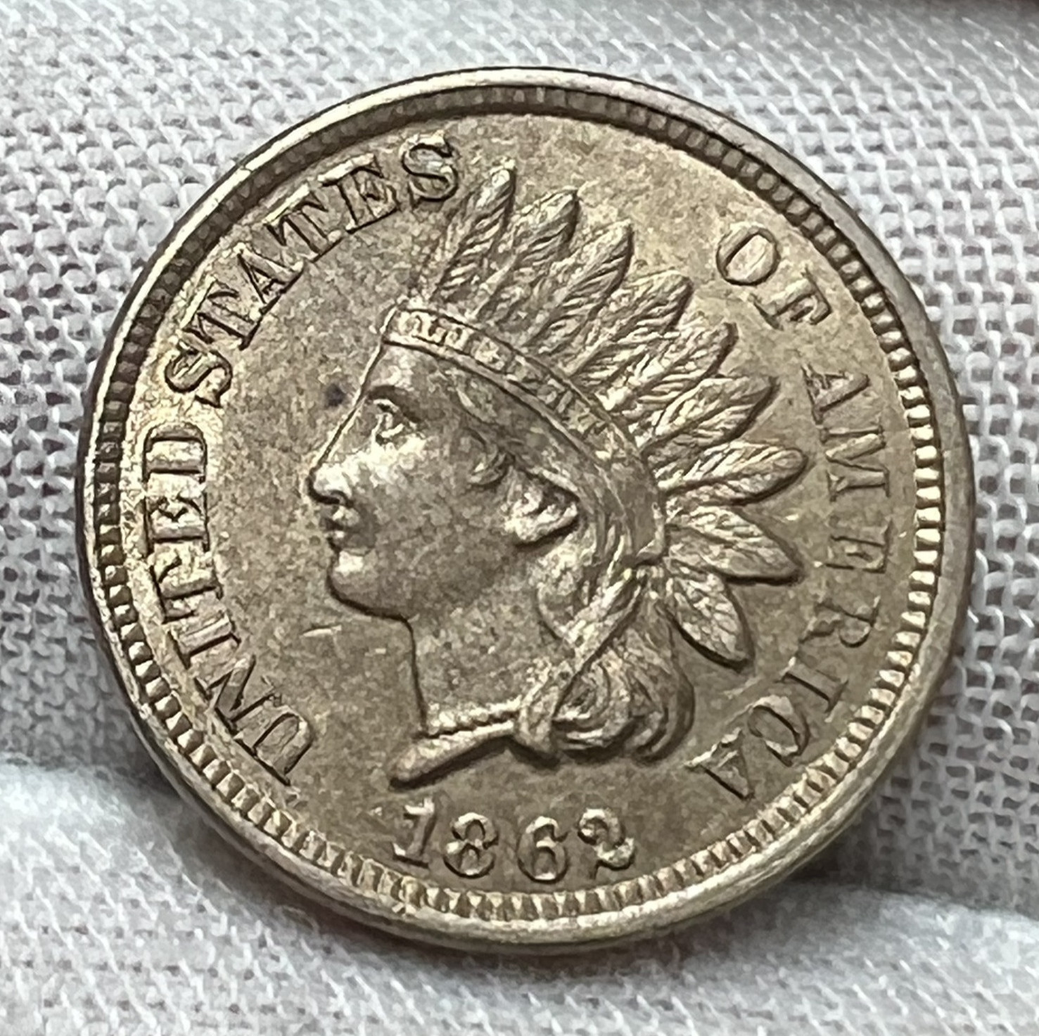 1862 Copper-Nickel Indian Head Cent Penny receive coin pictured #4318