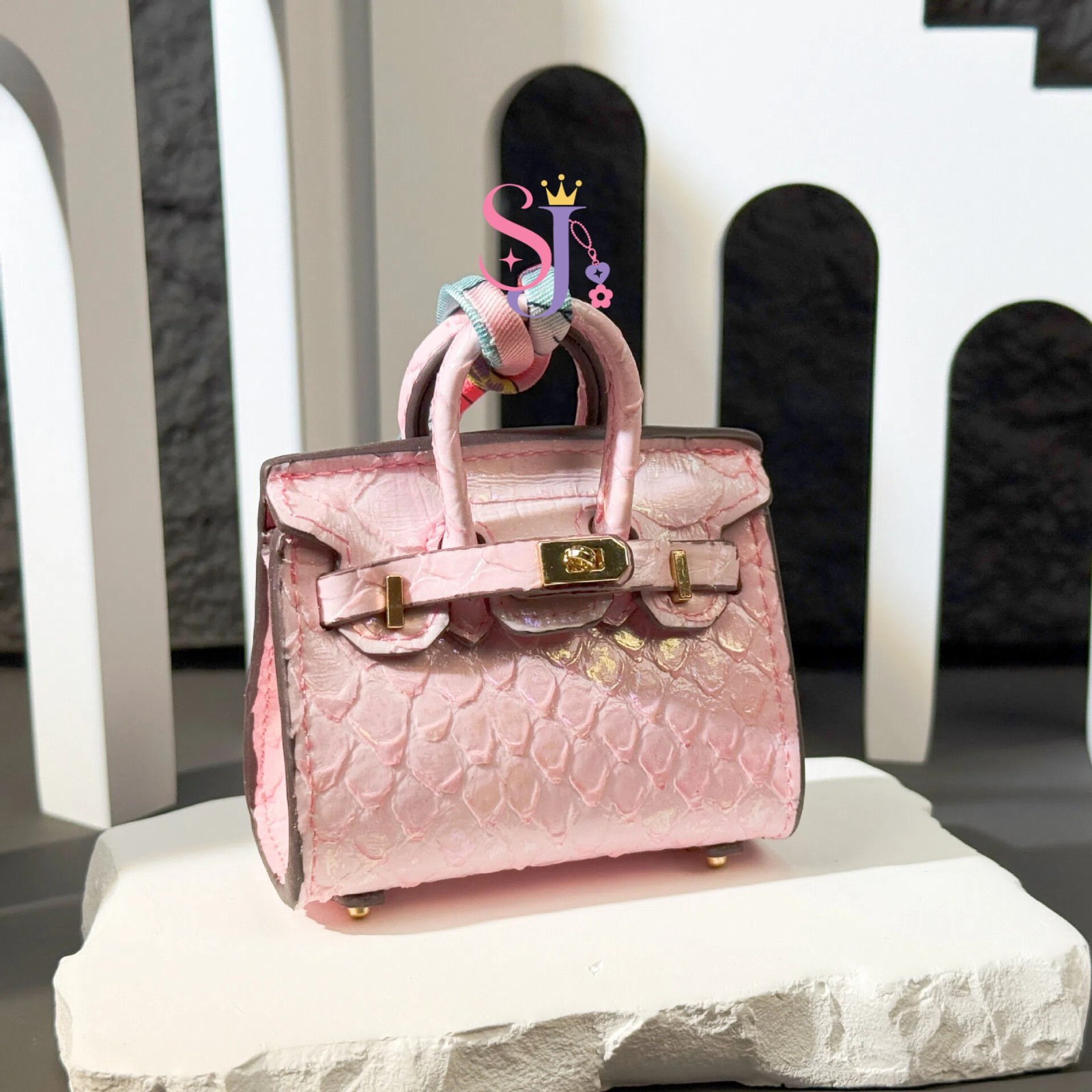 3D Snakeskin Bag charm｜Mini Bag Charm for Earphones｜Earphone Case