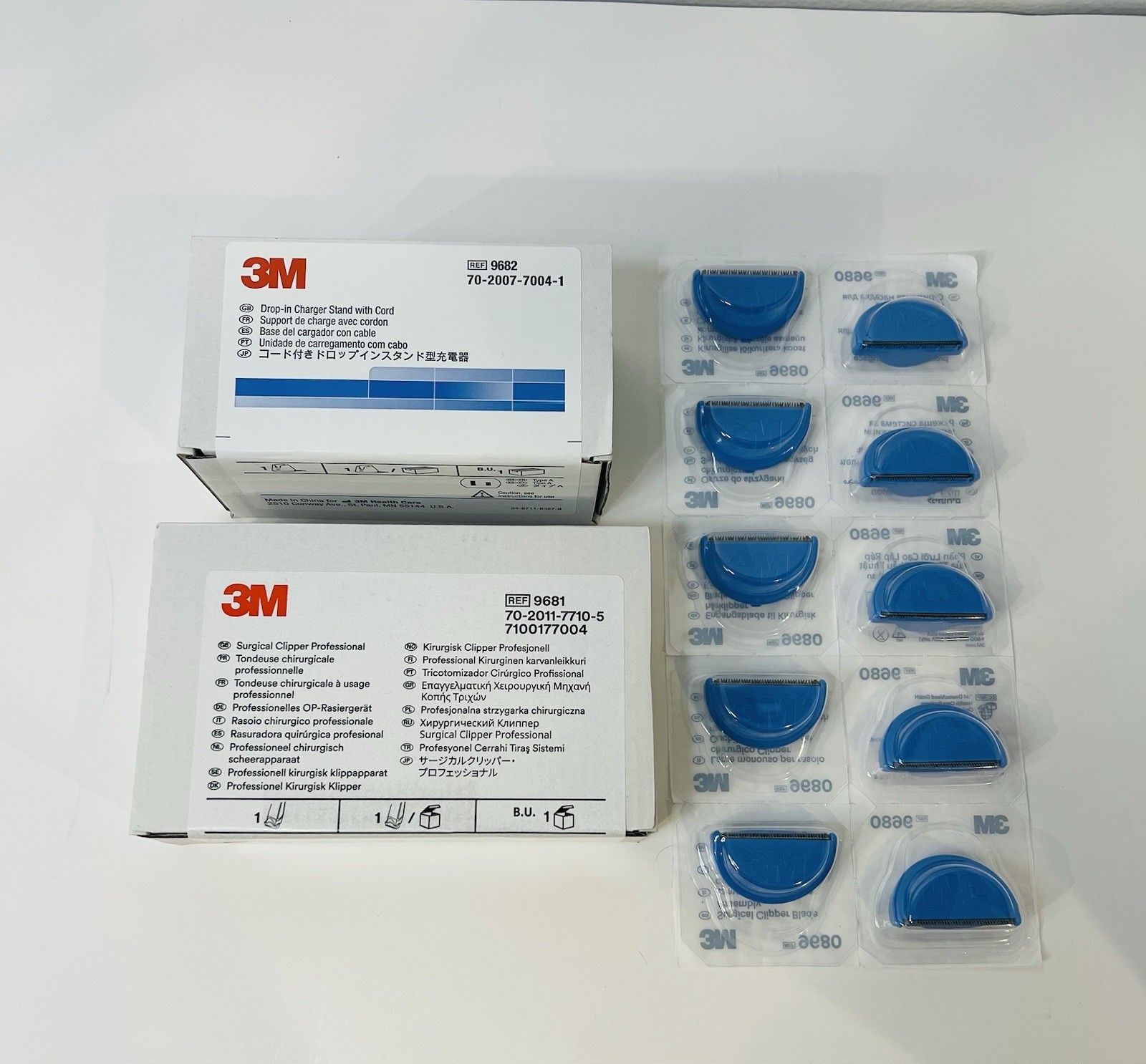 3M 9681 Professional Surgical Clipper & 9682 Drop-In Charger & 10x 9680 Heads
