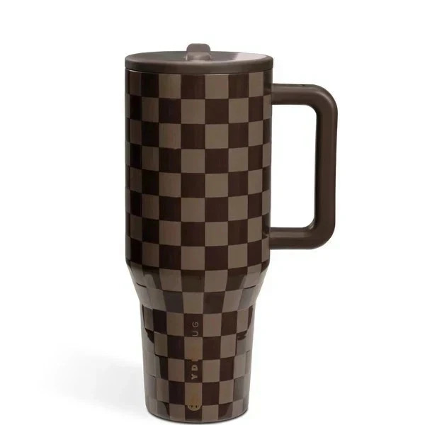 Hydrojug Fall Collection Autumn Checkers Brown Coffee Traveler 40oz NEW IN HAND