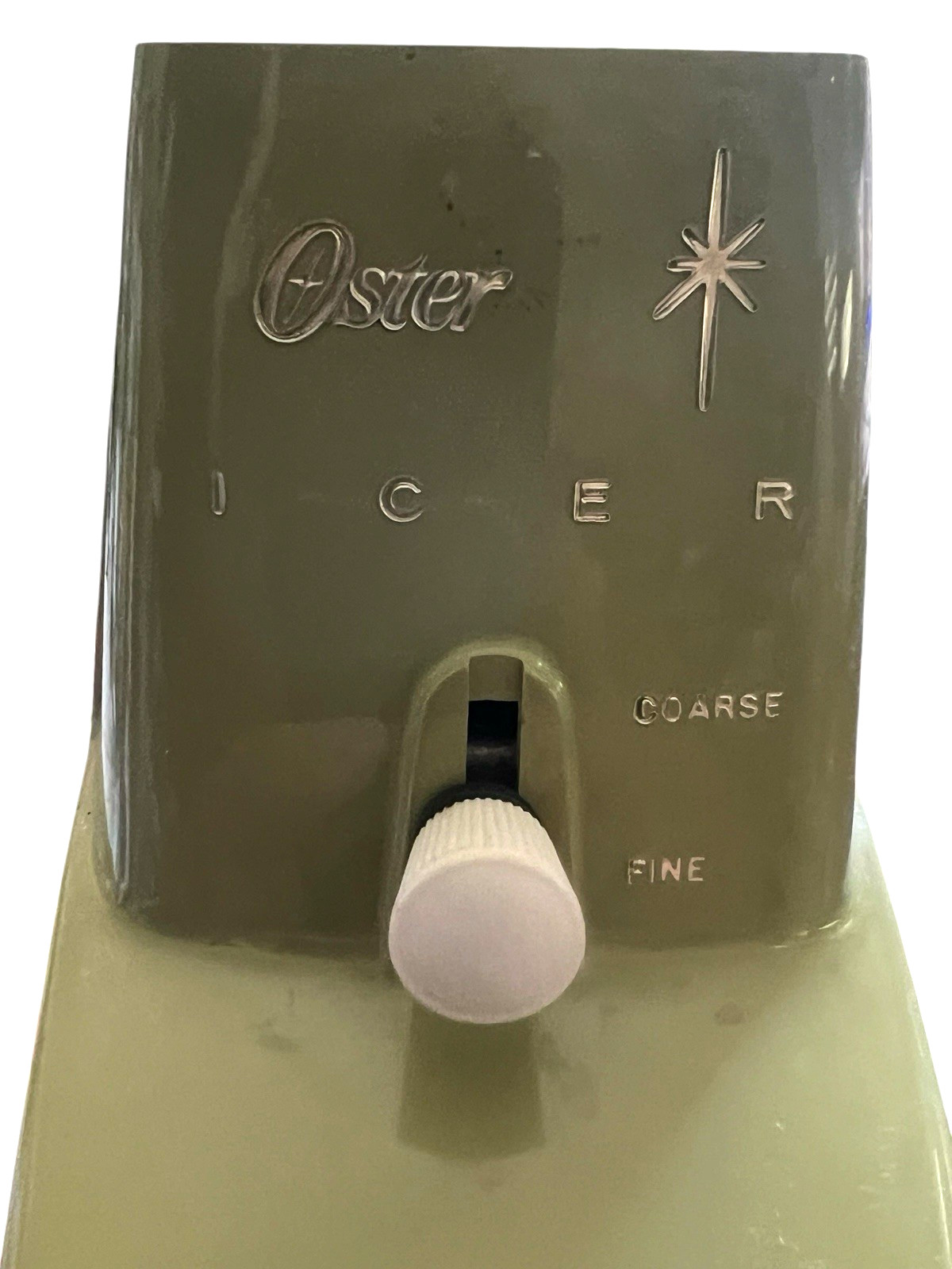 vtg 71 Atomic Osterizer Icer Ice Attachment w/ Box Avocado Model 435