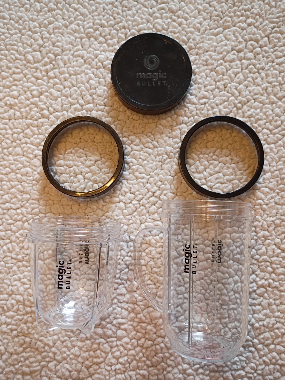 2 Magic Bullet Kitchen Express Replacement Cup w/ One Lid