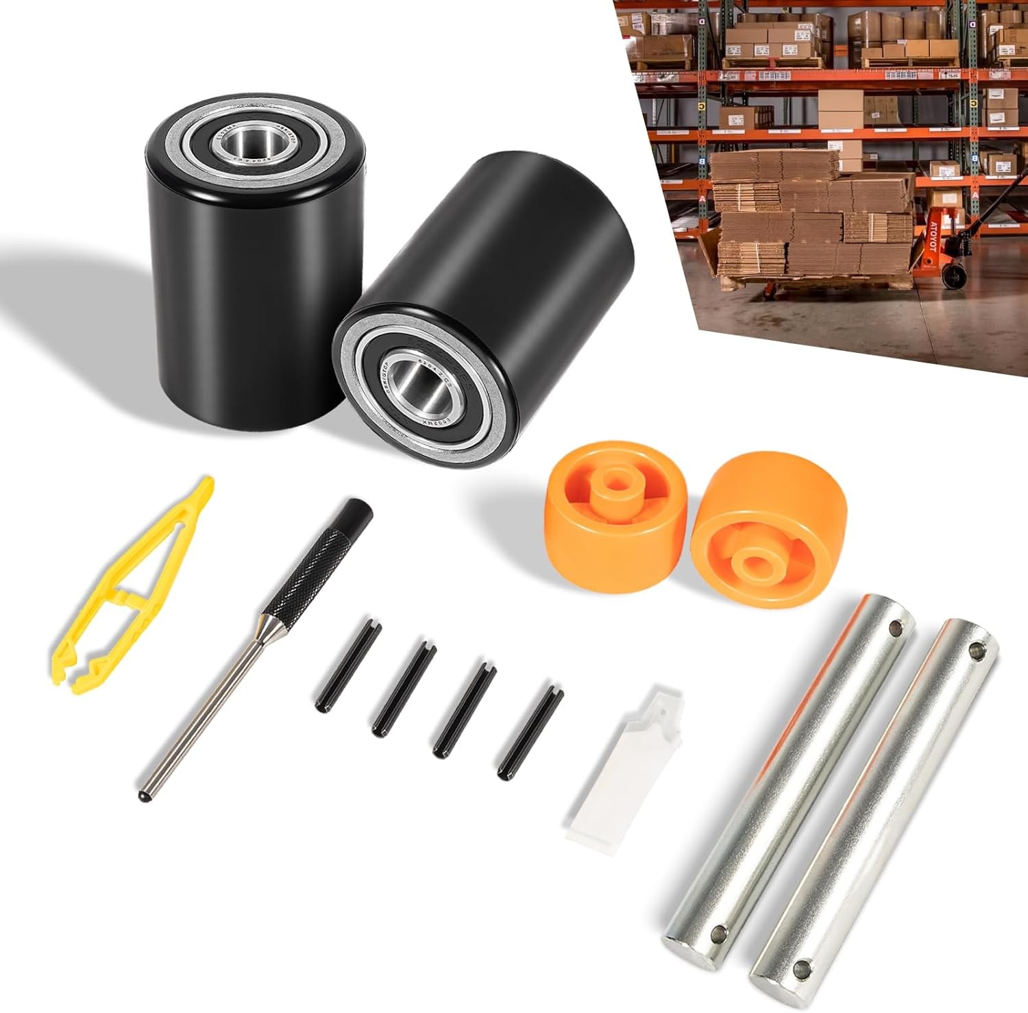 For Crown PTH50 Pallet Jack Front Load Wheels Replacement Kit Complete Tool