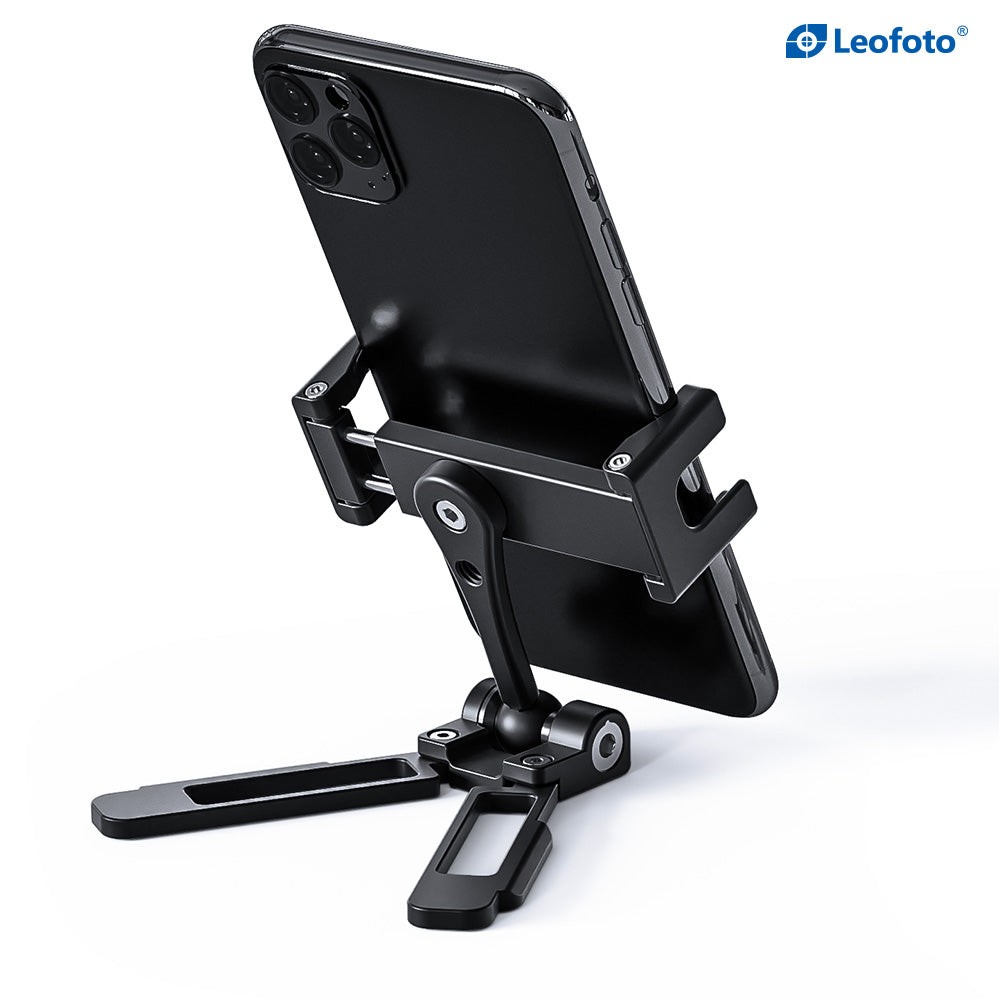 Leofoto PS-3 Multi-Functional Foldable Cellphone Stand Arca Cold Shoe Silver