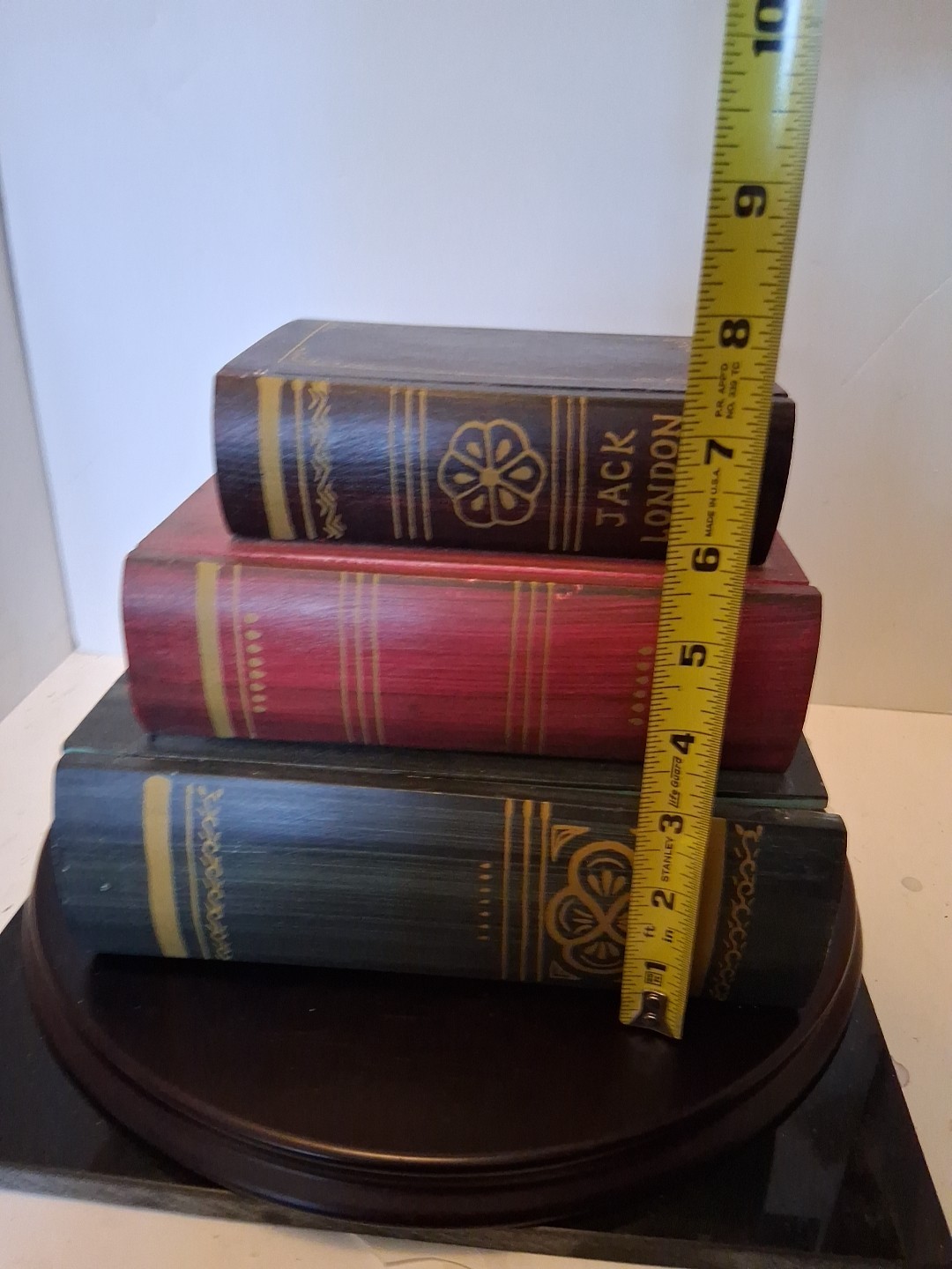 Vintage Wooden Book Stacked Stash Box Hidden Diversion Safe Secret Compartments