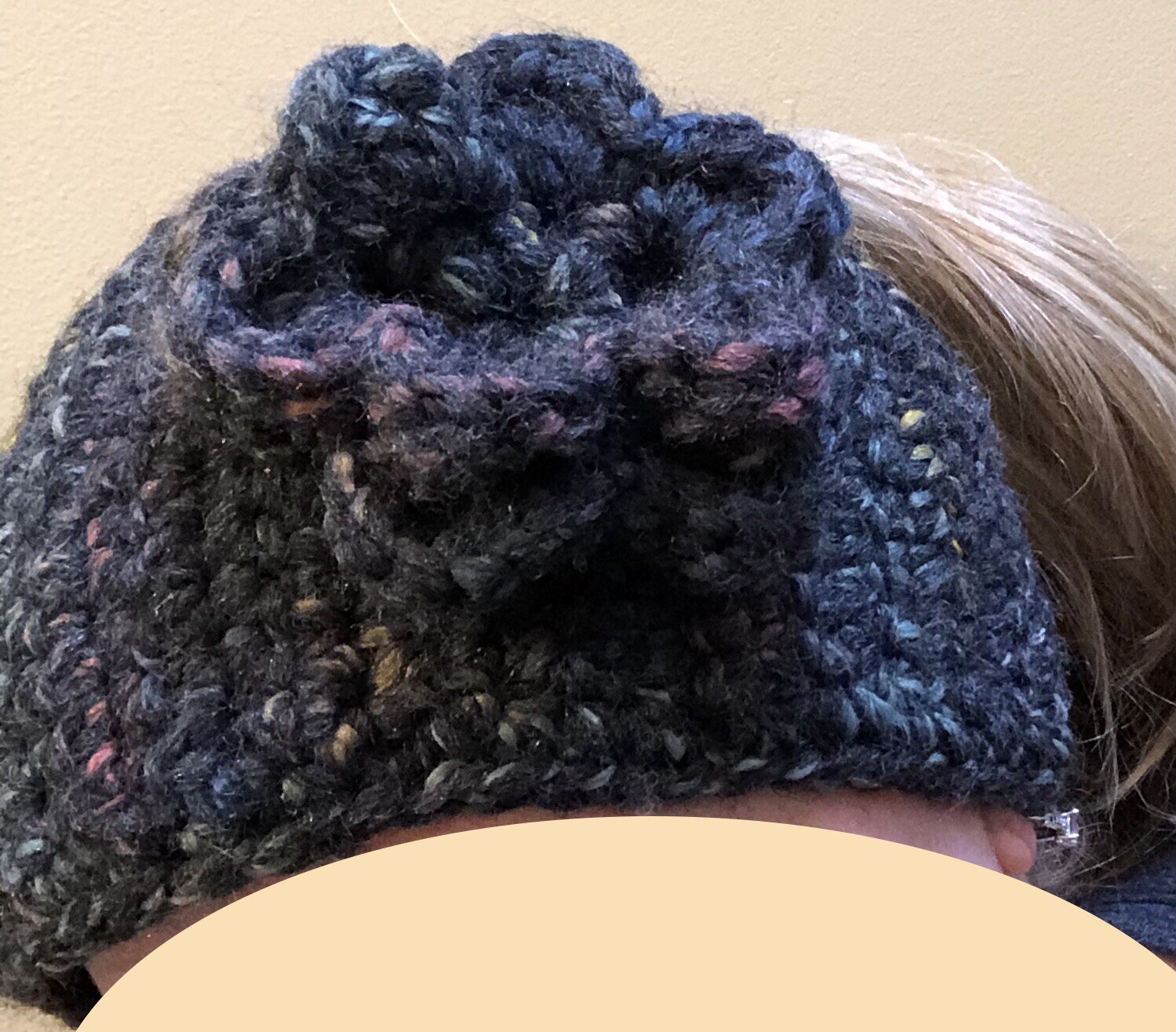 Crochet Headband Earwarmer With Flower - Adjustable