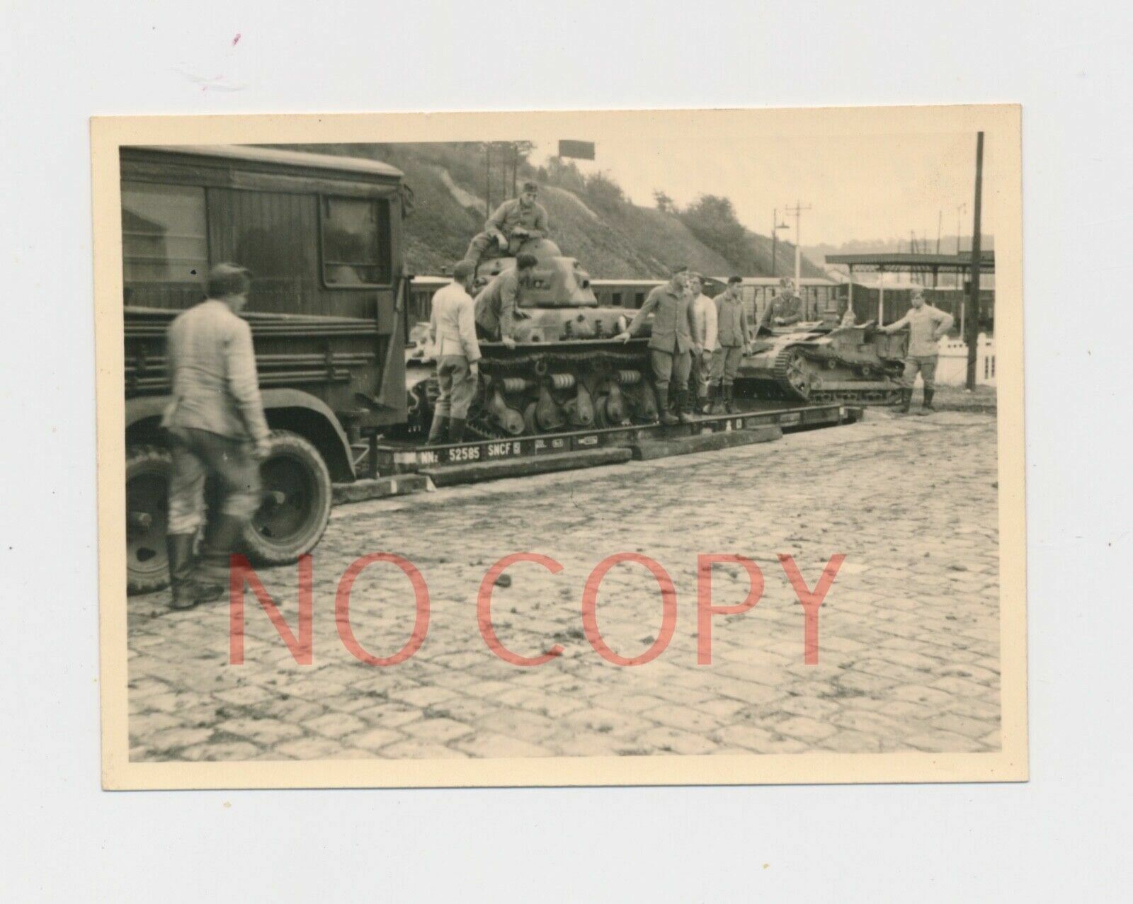 Photo WWII France Loot Vehicles Military being loaded #39
