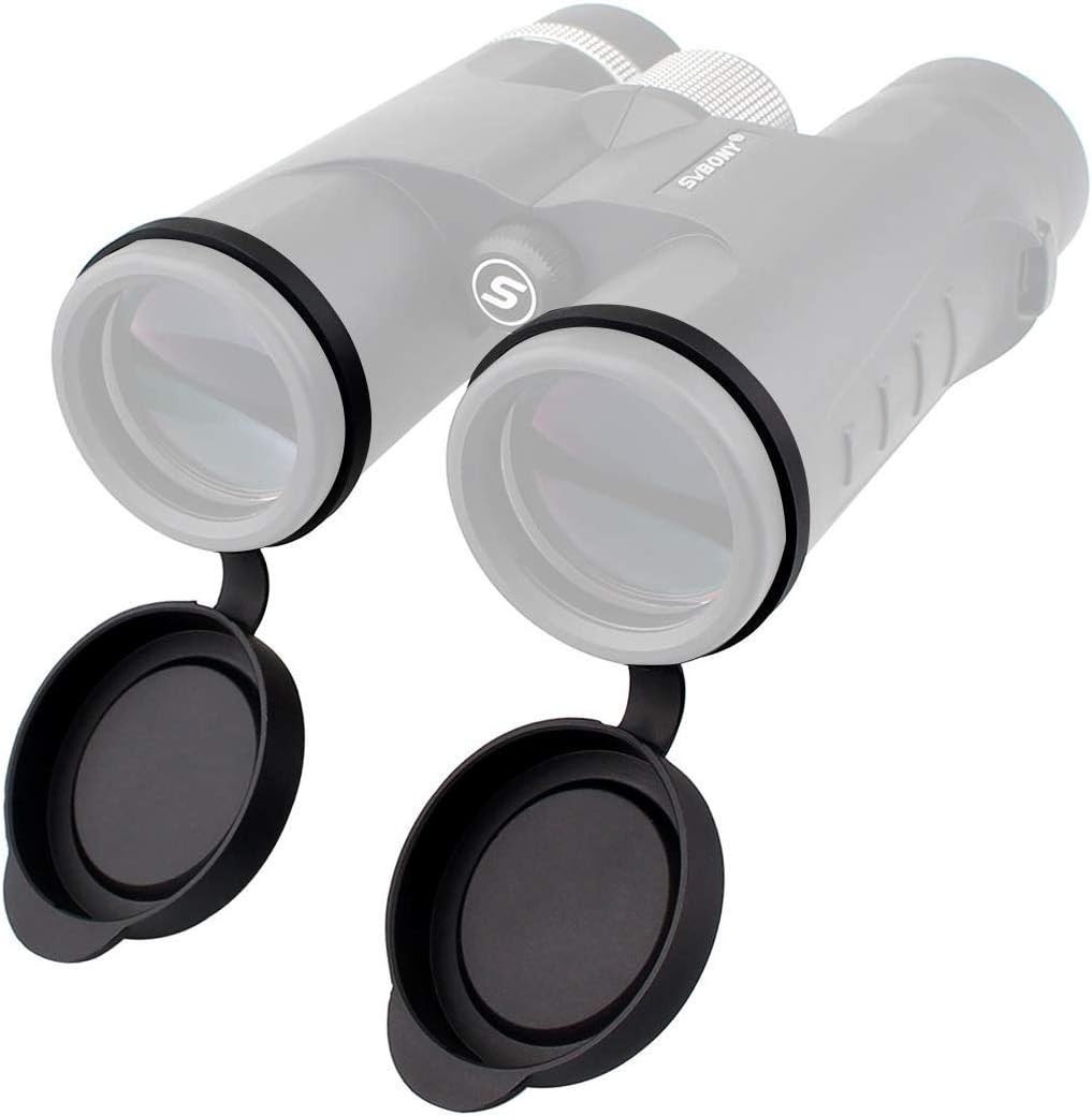 Dustproof & Waterproof Binocular Lens Caps for 52-54mm Outer Diameter