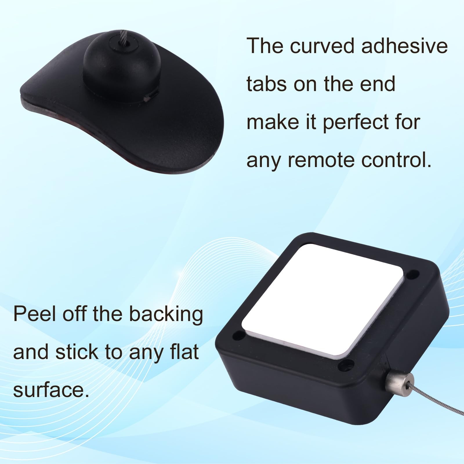 2PCS Retractable Remote Control Tether Locks 6.56ft Adjustable Security Leash
