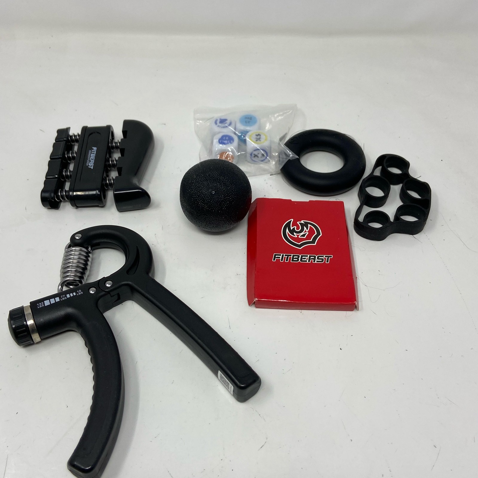 FitBeast Hand Grip Strengthener Kit 5-Piece - Black
