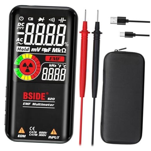 BSIDE Digital Multimeter Color LCD 3 Results Rechargeable S20 with EMF Detector